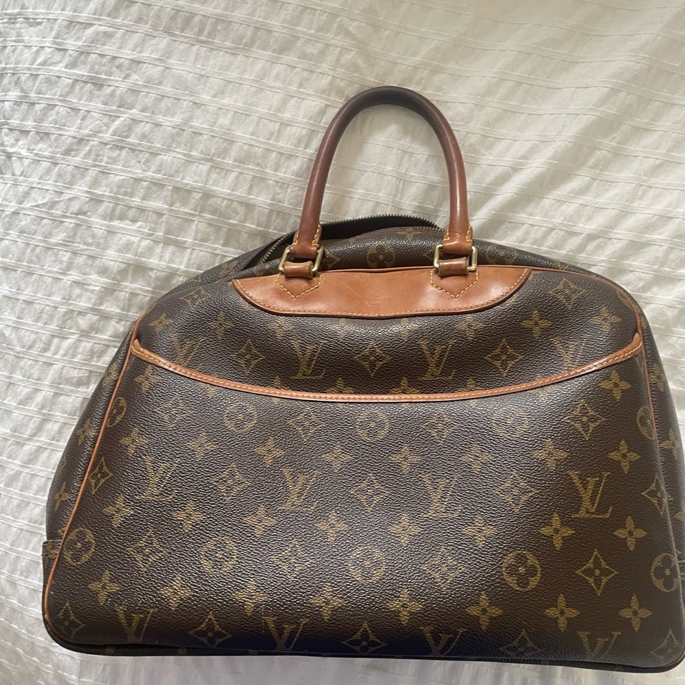 Louis Vuitton Monogram Brown Deauville Handbag Vanity Travel Toiletry bag
